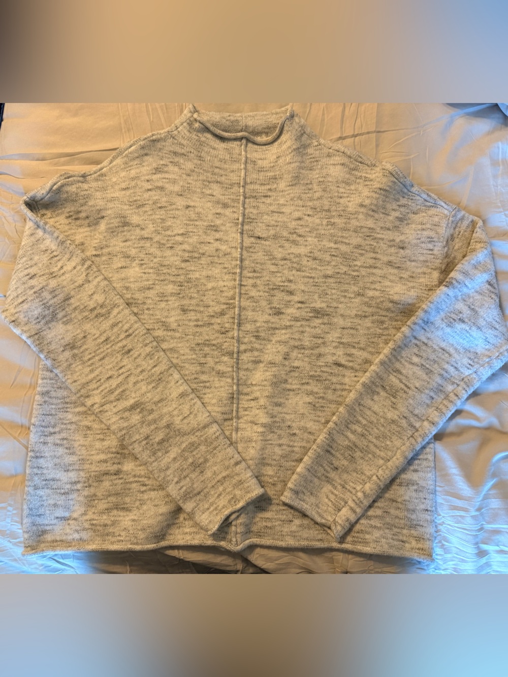 RD Style Men's Marled Light Gray Crewneck Sweater